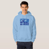Pixel Tsunami Blue met 8 bits Pixel Art Hoodie (Voorkant volledig)