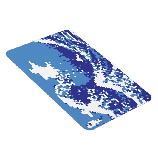 Pixel Tsunami Blue met 8 bits Pixel Art Magneet (Rechterzijde)