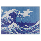 Pixel Tsunami Blue met 8 bits Pixel Art Snijplank (Voorkant)