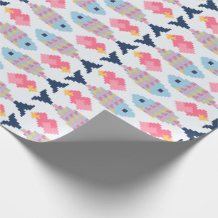 Pixel Vissen en Hartjes Patroon Cadeaupapier