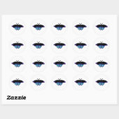 Pixel Vlinder Ronde Sticker (Vel)