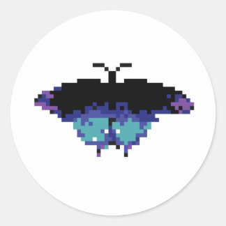 Pixel Vlinder Ronde Sticker