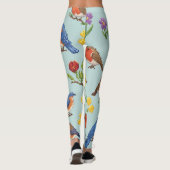 Pixel vogels en bloemen leggings (Achterkant)