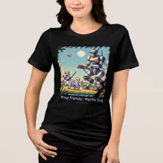 Pixel Vrienden: Mecha Hond (Robot Dog) (vrouwen sh Tri-Blend Shirt
