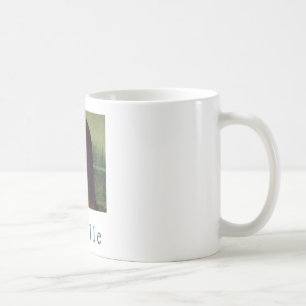 Pixel vrouw koffiemok