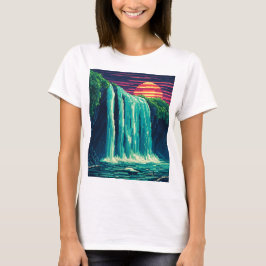 pixel waterfall t-shirt
