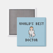 Pixel World's Best Doctor Magnet (Recto/Verso)