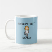 Pixel World's Best Doctor - Version féminine - Mug (Gauche)