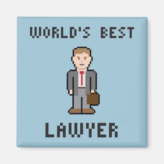 Pixel World's Best Lawyer Magnet (Devant)