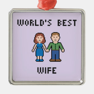 Pixel World's Best Wife Ornament