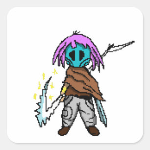 Pixel Wraak: Heldin van de Wasteland Vierkante Sticker