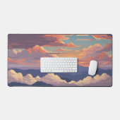 Pixel zonsondergang tussen de bergen bureaumat (Keyboard & Muis)