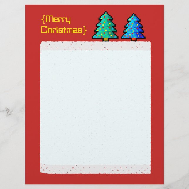 Pixelart kerstboom groen met decoraties (Voorkant)