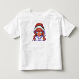 Pixelart meisje met kerstmuts kinder shirts