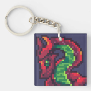 Pixelart, Pixel Art, dragon Sleutelhanger