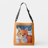 Pixelart, Pixel Art, Fox, vos Crossbody Tas (Achterkant)