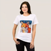Pixelart, Pixel Art, Fox, vos Tri-Blend Shirt (Voorkant volledig)