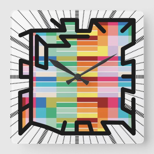 PIXELAT chained numbers by Masanser Vierkante Klok (Voorkant)