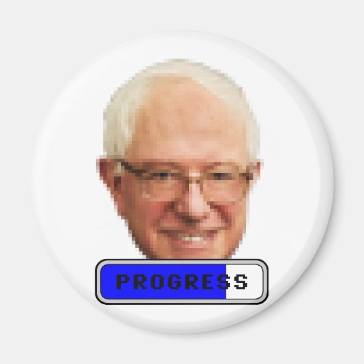 Pixelated Bernie Sanders - PROGRESS Magneet (Voorkant)