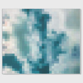 Pixelated Blauwgroen Cloud Wrapping Papier (Vlak)