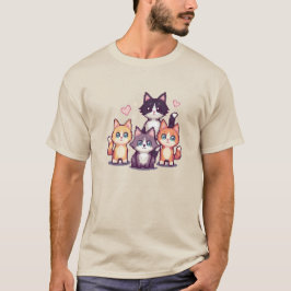 Pixelated Colorful Kitties  T-shirt
