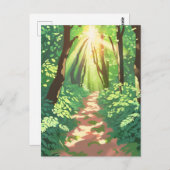 Pixelated Forest Paradise Briefkaart (Voorkant / Achterkant)