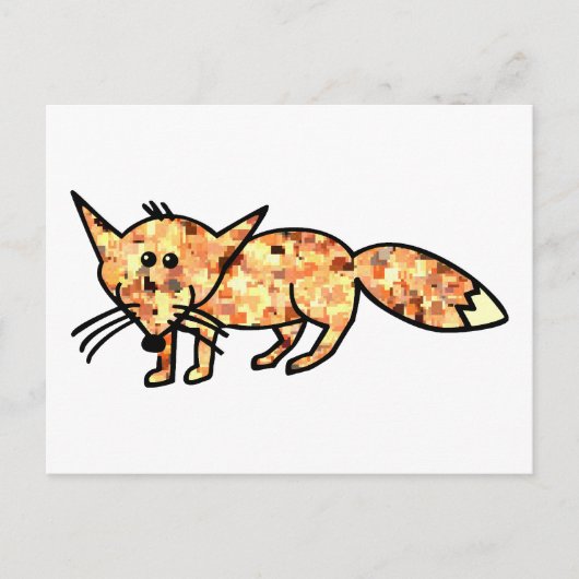 Pixelated Fox Briefkaart (Voorkant)