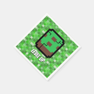 Pixelated Gamer Groen Bouw Level Omhoog 8 Servet