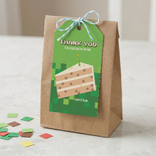 Pixelated Gamer Party Bedankt Tag Cadeaulabel