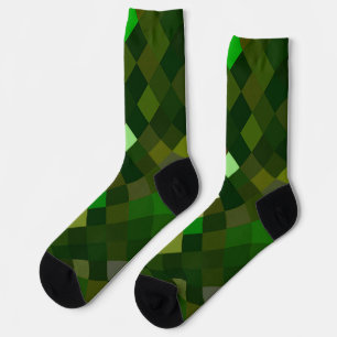 Pixelated Green Sokken