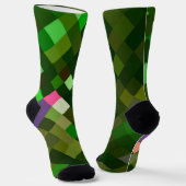 Pixelated Green Sokken (Gebogen)