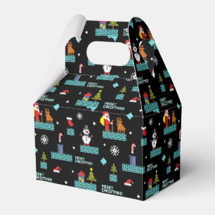 Pixelated Merry Christmas Pattern - Retro Design Bedankdoosjes