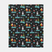 Pixelated Merry Christmas Pattern - Retro Design Fleece Deken (Voorkant)