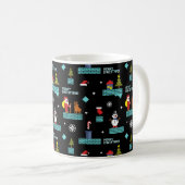Pixelated Merry Christmas Pattern - Retro Design Koffiemok (Voorkant rechts)