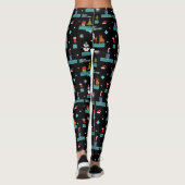 Pixelated Merry Christmas Pattern - Retro Design Leggings (Achterkant)