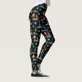 Pixelated Merry Christmas Pattern - Retro Design Leggings (Rechts)