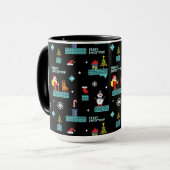 Pixelated Merry Christmas Pattern - Retro Design Mok (Voorkant links)