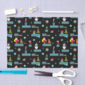 Pixelated Merry Christmas Pattern - Retro Design Tissuepapier (Craft)