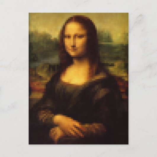 Pixelated Mona Lisa Briefkaart (Voorkant)