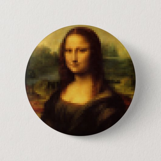 Pixelated Mona Lisa Ronde Button 5,7 Cm (Voorkant)