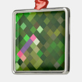 Pixelated Pattern - Groen Metalen Ornament (Links)