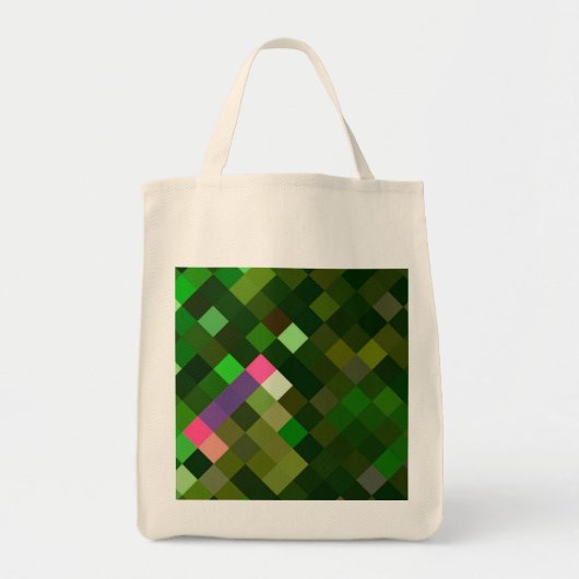 Pixelated Pattern - Groen Tote Bag (Voorkant)
