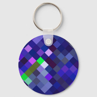 Pixelated Pattern - Indigo Sleutelhanger