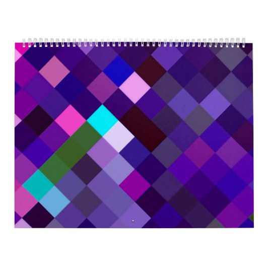 Pixelated Pattern — Paars Kalender (Hoes)