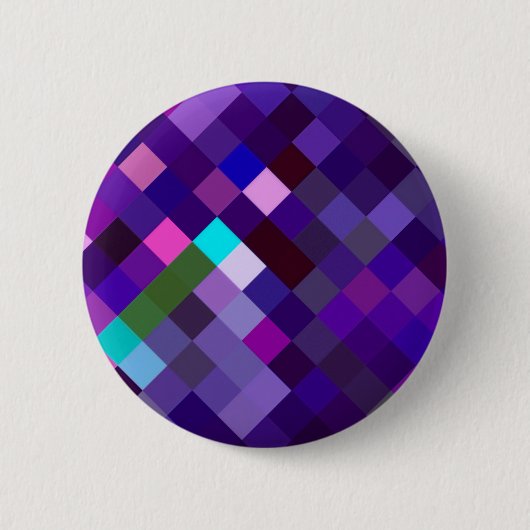 Pixelated Pattern — Paars Ronde Button 5,7 Cm (Voorkant)