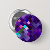 Pixelated Pattern — Paars Ronde Button 5,7 Cm (Voorkant /achterkant)