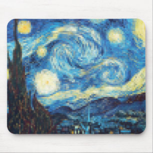 Pixelated Sterrennacht van Van Gogh Muismat