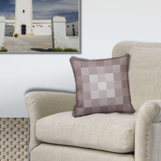 Pixelbekleed in schaduwen van bruin Sierkussen (Creator heeft geüpload)