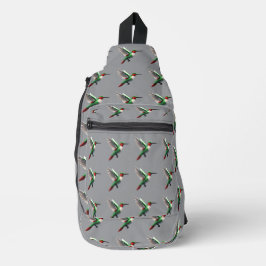 Pixeled Green Hummingbird Sling Bag