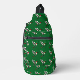Pixeled Green Hummingbird Sling Bag